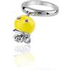 Chantecler / Et Voilà / anello polipo micro / argento, smalto giallo e zaffiri arancio - 38791