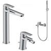 DEGHI Set miscelatore lavabo alto e bidet con scarico con esterno vasca cromo - Lir