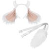 XEPST Animale Capra Costume Set, Orecchie di Capra e la Coda Set con Corna di Capra Fascia e la Coda per Animale Costume Cosplay di Compleanno di Carnevale di Halloween del Vestito Operato del Partito