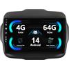 MISONDA 4G+64G Autoradio Android 14 adatta per Jeep Renegade 2016-2020 integrati DSP/GPS/Carplay/Android Auto - Fotocamera+MIC - 9 pollici IPS 2 Din - Controllo al volante WiFi DAB RDS Fast-boot