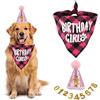 KARELLS Cappello e Bandana per Cane con Farfallina e 9 Numeri Glitter - Set per Feste di Compleanno (Rosa)