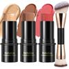 Hilareco 3 Pezzi Contouring Viso Stick, Sfumature Con Crema Fard Stick, Illuminante Viso E Bronzer Contour, Facile Scolpire Le Guance Effetto Opaco E Luminoso per Il Trucco Del Viso (Medium,#04+#07+#14)