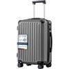 COOLIFE valigia trolley valigia rigida valigia trolley da viaggio realizzata in materiale ABS con lucchetto TSA maniglia telescopica e 4 ruote gemellari (Grigio, 56cm)