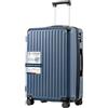COOLIFE valigia trolley valigia rigida valigia trolley da viaggio realizzata in materiale ABS con lucchetto TSA maniglia telescopica e 4 ruote gemellari (blu scuro, 67cm)