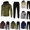 POIUIYQA Tuta Uomo Completa Offerte Cotone Palestra Sport Tute da Ginnastica Felpa con Cappuccio e Pantalone Due Pezzi Suit Tracksuit Tuta Felpata Leggero Invernale Tuta Sportiva Tuta Completa