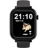 SaveFamily SaveWatch Plus 4G - Smartwatch per bambini con GPS, Chiamata, video, Face ID, cinturini personalizzabili, ultra sottile, sfondi, Bluetooth... - Quadrante nero e cinturino in silicone nero