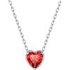 Suplight Collana Donna Argento 925 Ciondolo Cuore Collana Punto Luce Donna con Pietra Portafortunna Rubino Rosso Luglio Regalo Natale Compleanno