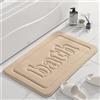 Hiseng Tappetino da Bagno Antiscivolo in Memory Foam, Morbido Assorbente Tinta Unita Tappetini Bagno Lavabile per Bagno, Doccia, Soggiorno, Cucina (50 * 80cm,Beige)