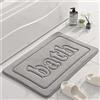 Hiseng Tappetino da Bagno Antiscivolo in Memory Foam, Morbido Assorbente Tinta Unita Tappetini Bagno Lavabile per Bagno, Doccia, Soggiorno, Cucina (50 * 80cm,Grigio)