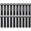 Wisdompro Fascette Cavi Nere 20 pezzi, Fascette Riutilizzabili 2 cm x 20,5 cm Ciascuno, Fascette Stringicavo per Organizzare Cavi, Materassini da Yoga, Biciclette, Corde da Giardino, Tubi (8 Inch)