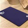Hearda Tappetino Ciotola Cane Assorbente, Tinta Unita Tappetino per Cane Cibo Tappetini Sottociotola per Cani Tappetino Antiscivolo Ciotole Gatto Asciugatura Rapida (20x30cm,Blu Navy)