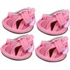 BESPORTBLE 4pezzi Scarpe per Cani Estive Mesh Traspirante da Sneakers Antiscivolo per Animali Protezione Sole e Calore Rosa Taglia