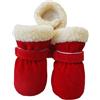 FANSU 4 Pezzi Scarpe per Cani Antiscivolo, Stivali per Cani Protezione per Le Zampe Stivali da Neve per Cani Regolabili per Cani di Taglia Piccola, Media e Grande (L,Rosso)
