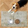 Hearda Tappetino Ciotola Cane Assorbente, Stile Vecchio Tappetino per Cane Cibo Tappetini Sottociotola per Cani Tappetino Antiscivolo Ciotole Gatto Asciugatura Rapida (20x30cm,Verde + Beige)