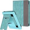 FINTIE Custodia per 6'' Kobo Clara Colour (2024) / Kobo Clara BW (2024) / 2E (2022) eReader - Stand Cover Protettiva Case con Card Slot e Hand Strap, Auto Sveglia/Sonno, Turquoise/Marrone