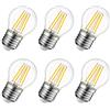 LVWIT Lampadine LED E27 Luce Calda 2700K, Lampadina LED Filamento 6W Equivalenti a 60W, 806LM, Lampadine Luce Calda, Mini Globo G45 Stile Vintage,Risparmio Energetico,Non Dimmerabile, Pacco da 6 Unità