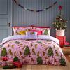 furn. Purrfect - Set copripiumino natalizio, per bambini, colore: rosa/lilla