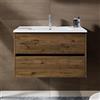 RIHO Porto mobile con lavabo Square integrato, 2 scomparti estraibili, F014006DP7+W018006005, Wave Porto [Mobili da Bagno > Mobili con Lavabo Integrato]
