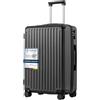 COOLIFE valigia trolley valigia rigida valigia trolley da viaggio realizzata in materiale ABS con lucchetto TSA maniglia telescopica e 4 ruote gemellari (Nero, 67cm)