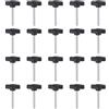 QUARKZMAN 20 Pezzi Manopole Aletta T Viti Testa Zigrinata M4 x 40mm Filettatura Maschio Standard Manopole T Plastica Maniglie Manopole Serraggio Mano Vite Testa Zigrinata, Nero