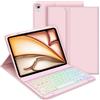 GOOJODOQ Tastiera Custodia per iPad Air 6 Generazione 11 M2 2024, Italiano QWERTY Tastiera Retroilluminata Staccabile e Custodia per iPad Air 6 Generazione 11 / Air 5/ Air 4 Generazione 10.9, Rosa