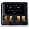 Ariete 4631 Friggitrice ad aria Doppia 9L, 2400W, Capacità totale 9L, 11 programmi, Multifunzione, Fino a 3,6 kg di fritto Temperatura fino a 200°C, Doppio cestello, Nero