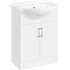 Yaheetech Mobile Bagno con Lavabo in Ceramica Armadietto a Terra con Lavandino Set Mobile da Bagno Moderno 61 × 43,5 × 84 cm Bianco