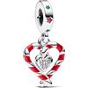MITSOKU Charms Doppio cuore di caramella di Natale Dangle Donne perline ciondoli bracciali collane argento 925 Charms Natale Compleanno Madre Giorno Gioielli regalo per le ragazze
