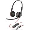 POLY CUFFIE BLACKWIRE 3220 PC, Nero