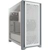 Corsair Case Corsair 4000D AIRFLOW - Mid Tower ATX, Vetro Temperato laterale, Pannello Anteriore a Flusso d'aria Elevato, Ampio Spazio Interno, Due Ventole 120mm Incluse, Bianco