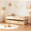 [en.casa] Letto Doppio Posto per Cameretta Letto per Bambini 90 x 200 cm con Secondo Letto Estraibile 90 x 190 cm e 2 Cassetti Struttura in Legno di Pino Naturale