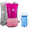 SANIQUEEN.G Uomo Donna Zaino Trail Running Uomo Gilet Running Bambino Zaino Idratazione Running Zainetto (Rosa - con Una Sacca idrica 1,5 L)