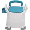 Gonetre Assistenza Agli Anziani Sedile WC Portatile Allarga la Maniglia Regola L'altezza Previeni lo Scivolamento Sedia Comoda da Comodino con Sacco della Spazzatura per Anziani Blu 49 *