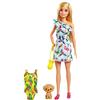 Barbie -Playset il Compleanno Perduto con Bambola, Cucciolo, Gonfiabile e Accessori, Giocattolo per Bambini 3+ Anni, GRT87