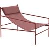 NATERIAL Lettino con cuscino Rio NATERIAL in acciaio e cuscino rosso 67.5 x 75 x 96.5 cm