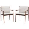 NATERIAL Poltrona da giardino con cuscino beige e braccioli Retro NATERIAL da 2 posti, struttura in alluminio marrone seduta in rattan sintetico marrone, L 60 x H 82.5 x P 66 cm, set da 2 pezzi