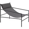NATERIAL Lettino con cuscino NATERIAL in acciaio e cuscino nero 67.5 x 75 x 96.5 cm