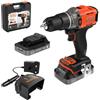 BLACK + DECKER Trapano a percussione a batteria BLACK + DECKER BCD383D2XK-QW 18V 2Ah, 2 batterie