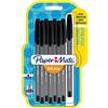 Paper Mate InkJoy 100ST - Penna a Sfera con Cappuccio e Punta Media da 1.0 mm, Confezione da 8, Nero