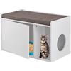 Relaxdays (TG. 45,5 x 75 x 43 cm) Relaxdays Mobile Lettiera per Gatti, 2 in 1 Panca Pouf e