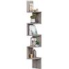 VASAGLE Libreria Angolare, Mensola Angolare da Muro, Scaffale da Parete a 5 Ripiani, 126 x 20 cm, in Camera da Letto Soggiorno Bagno Studio, Porta Piante, Greige Melange LBC020M01
