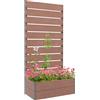 Outsunny Fioriera da Esterno con Spalliera a Doghe per Piante Rampicanti, 72x38x150cm, Marrone Chiaro