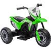 HOMCOM Moto Elettrica per Bambini Licenza Honda CRF450RL a 3 Ruote per Età 18-36 Mesi Verde Sicura e Divertente |Aosom