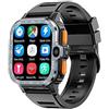 Rainbuvvy Smart Watch 4G LTE SP9832E 4 GB + 64 GB 8.0 MP Dual Camera Android 8.1 Smartwatch USB trasferimento File WiFi GPS Orologio Fitness da Uomo (Nero, 4GB+64GB)