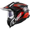 LS2, Casco Moto Cross EXPLORER SPIRE Black Titanium Red, S