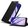 Cadorabo Custodia Libro per Motorola MOTO E6 PLUS in NERO DI NOTTE - con Vani di Carte, Funzione Stand e Chiusura Magnetica - Portafoglio Cover Case Wallet Book Etui Protezione