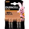 Duracell AAA Plus Alcalina, Confezione da 4