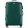 WITTCHEN PC Ultra Light Bagagli rigidi Valigia da viaggio Valigia trolley Valigia media in policarbonato Quattro ruote doppie Lucchetto TSA Manico alluminio telescopico Taglia M Verde