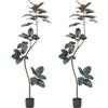 Zstar 2 grandi alberi di gomma artificiale, 170 cm, albero di gomma realistico in vaso, foglie realistiche, piante artificiali, decorazione per casa, soggiorno, ufficio, giardino