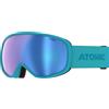 ATOMIC Revent HD Maschera da sci e snowboard con colori ad alto contrasto, lenti a specchio, montatura Live Fit e doppia lente, blu (Teal Blue)